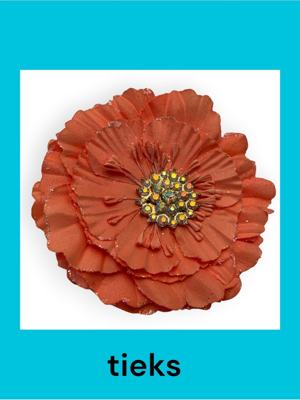Tieks Coral Flower with Rhinestone Center